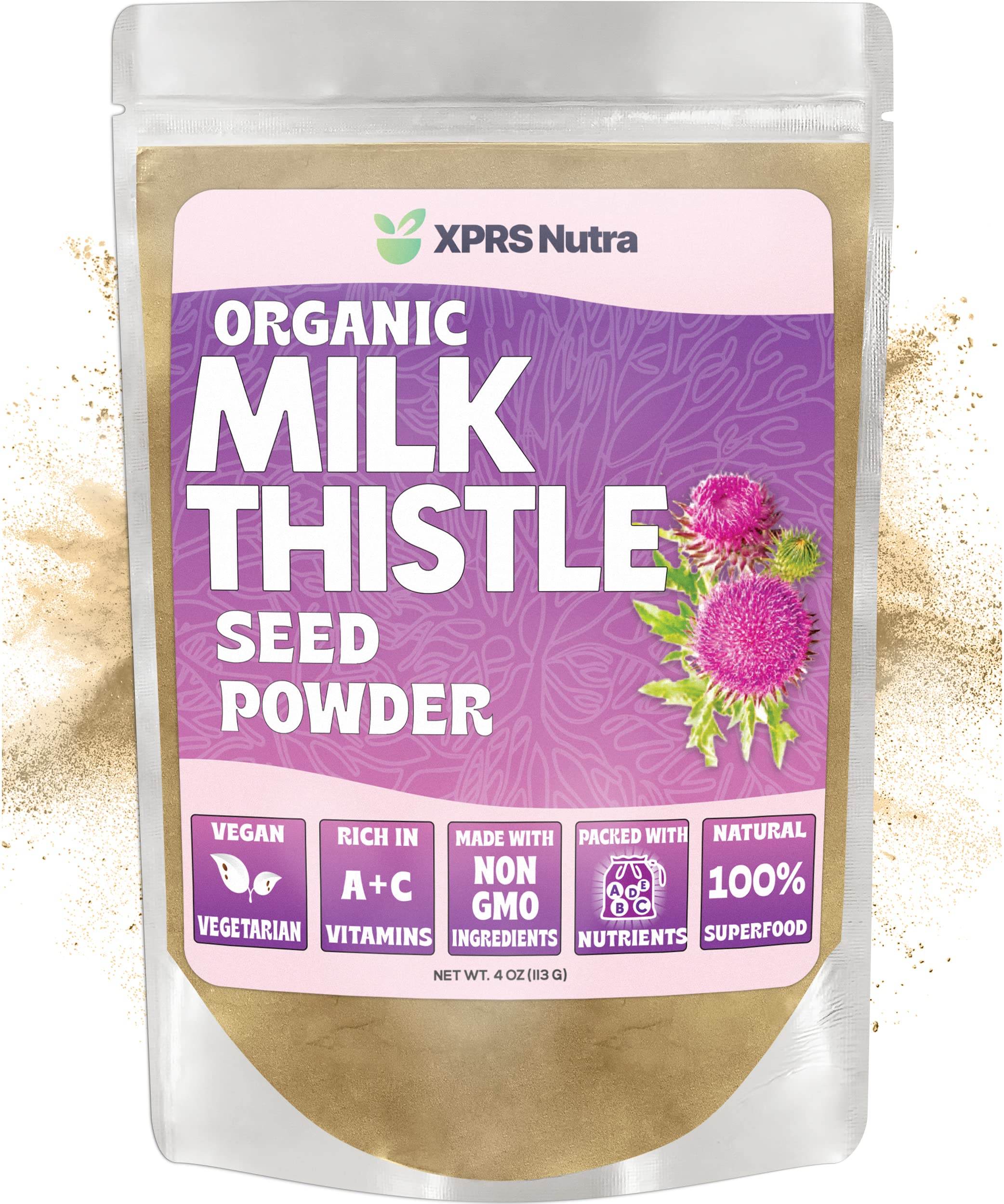 XPRS Nutra Organic Milk Thistle Seed Powder Rich in Silymarin Liver