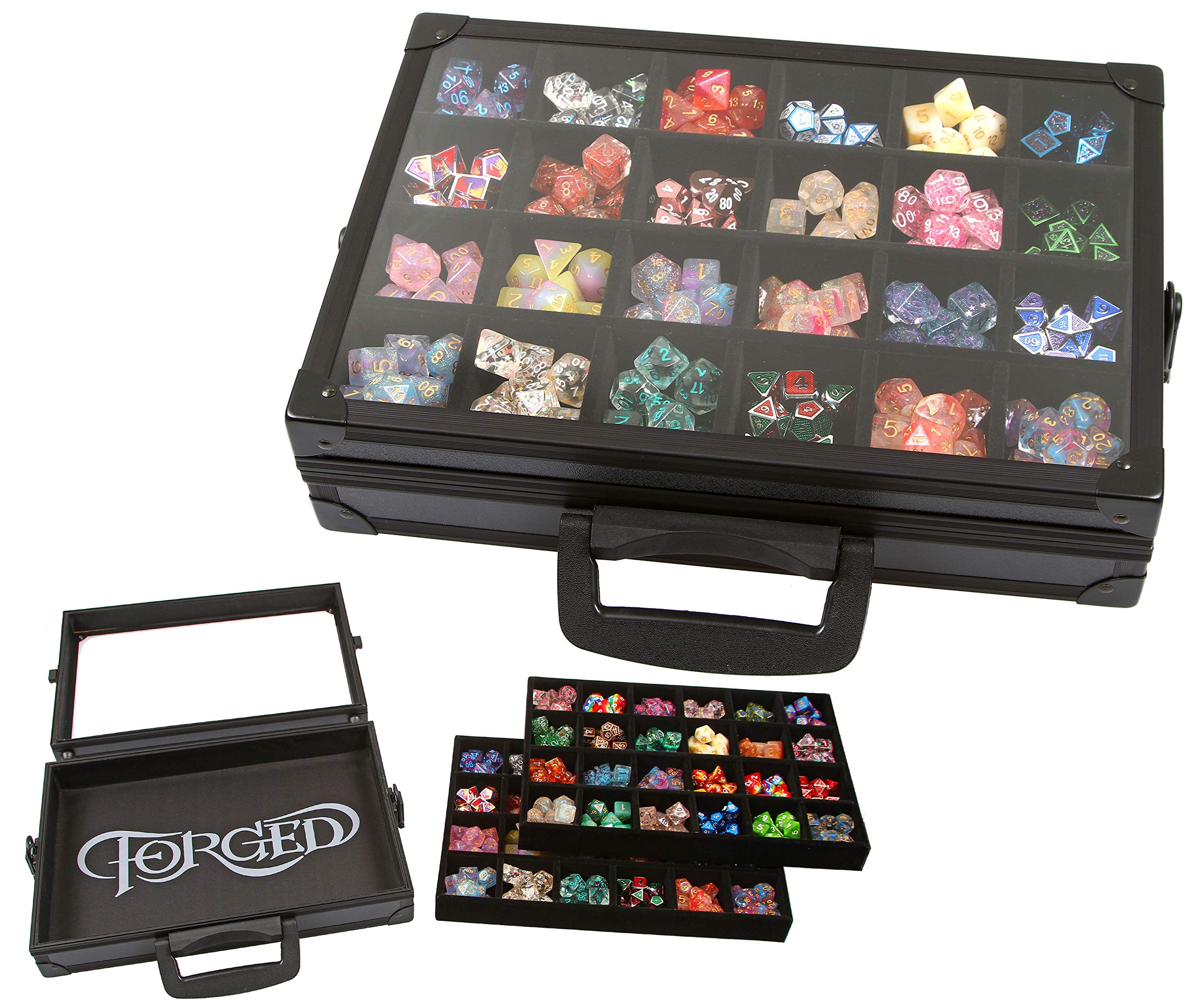 Forged Dice Co. Dice Display Case and Rolling Tray with 2 Removable Divided  Dice Trays - Storage