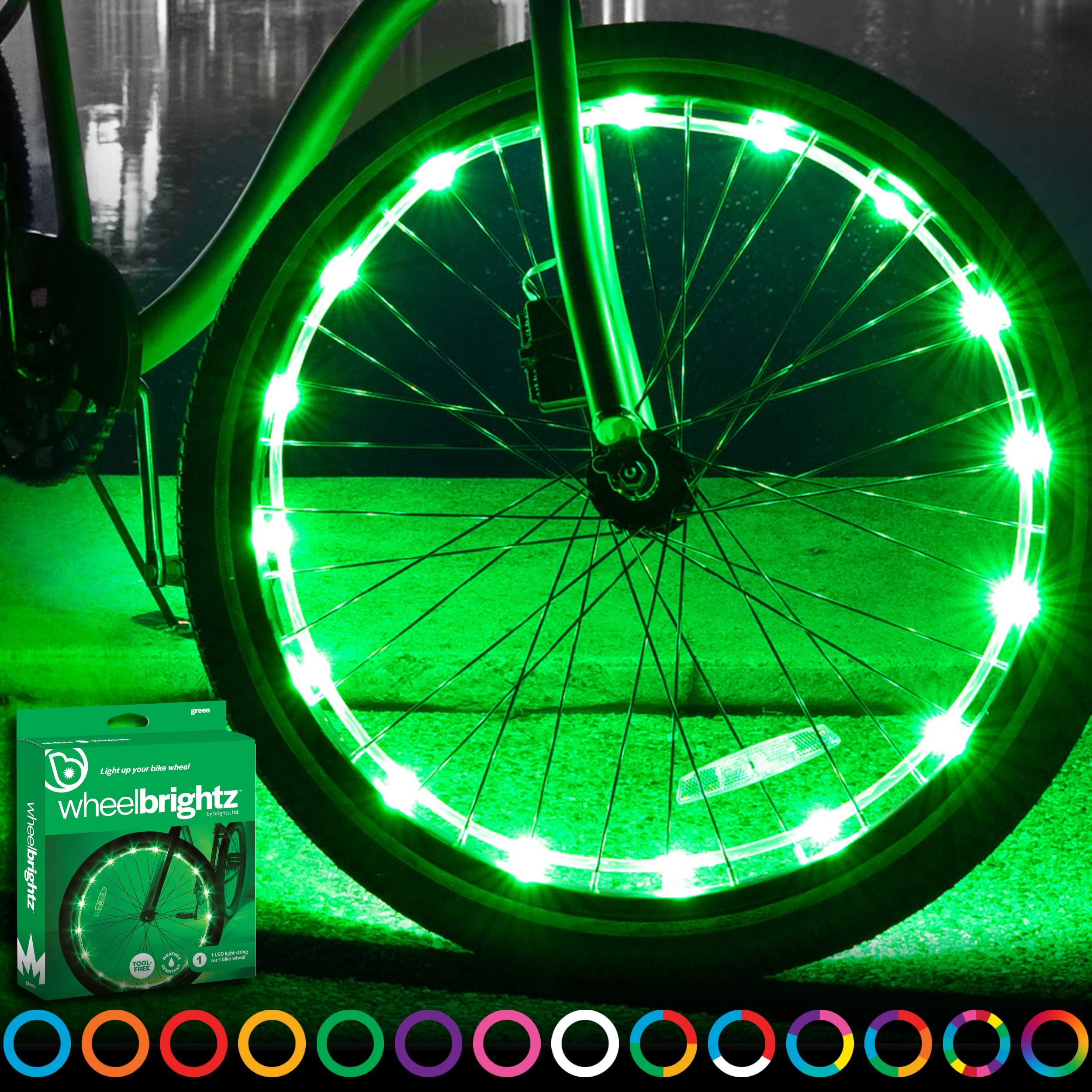 Spin Brightz Blue LED Bicycle Spoke Tube Lights, for 1 Wheel 