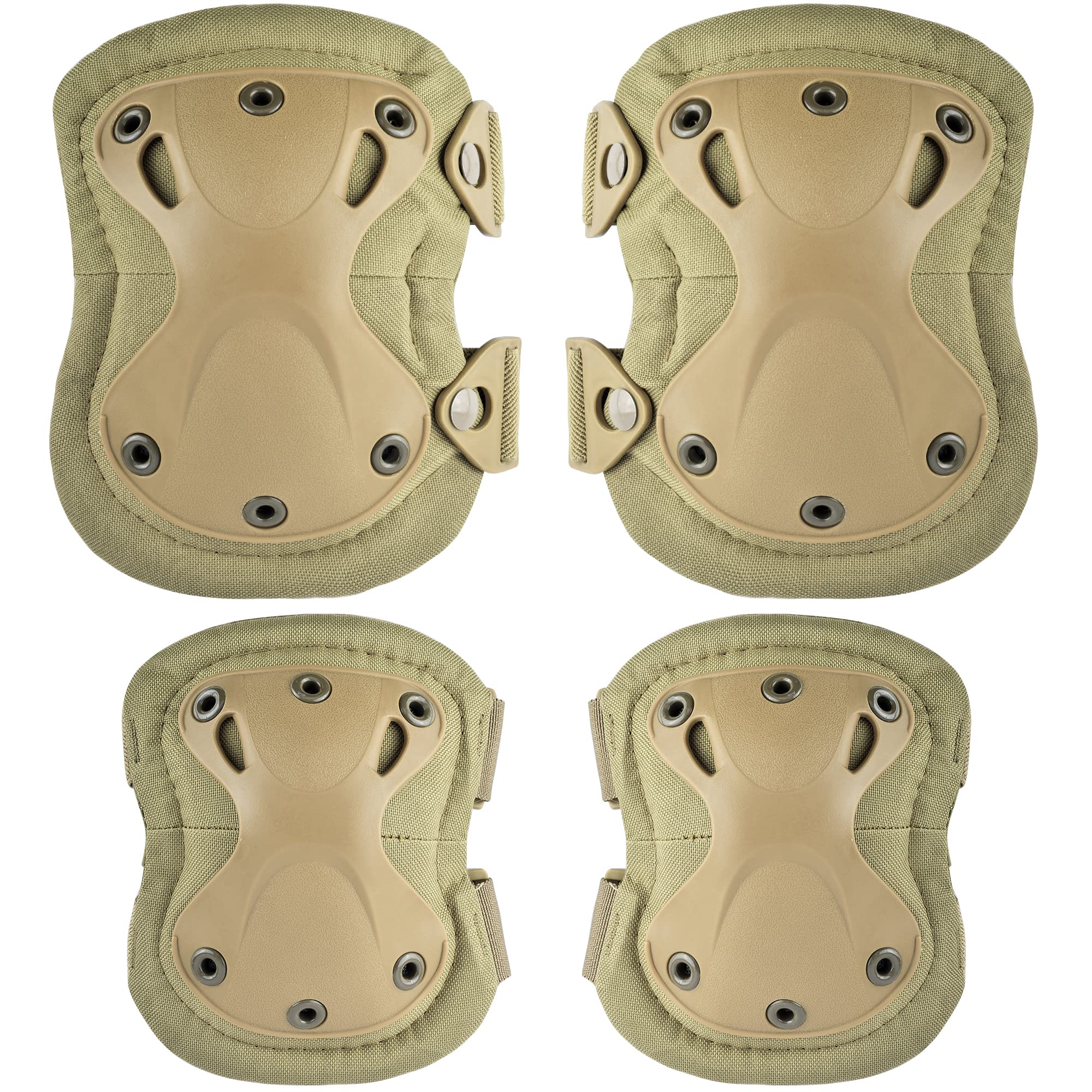 Professional Tactical Combat Knee and Elbow Protective Pads Sets Advanced  Tactical Gear Set for Airsoft Paintball Hunting Army Skate Outdoor Sports  (Tan)