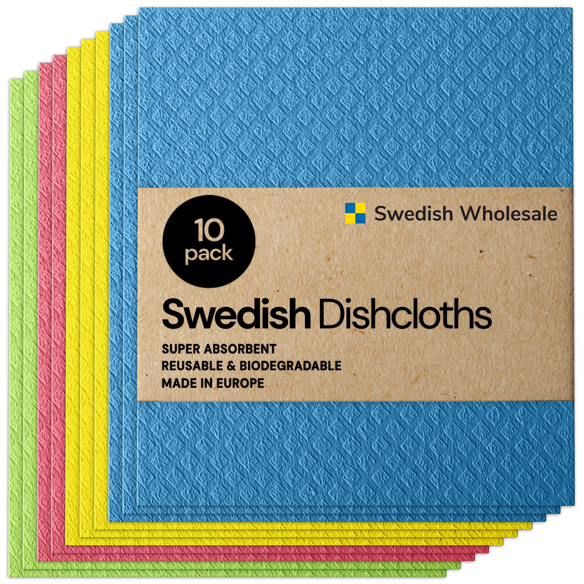 Eco Sponge Cloths Swedish Dishcloths Compostable Cleaning Cloth 2 Pack