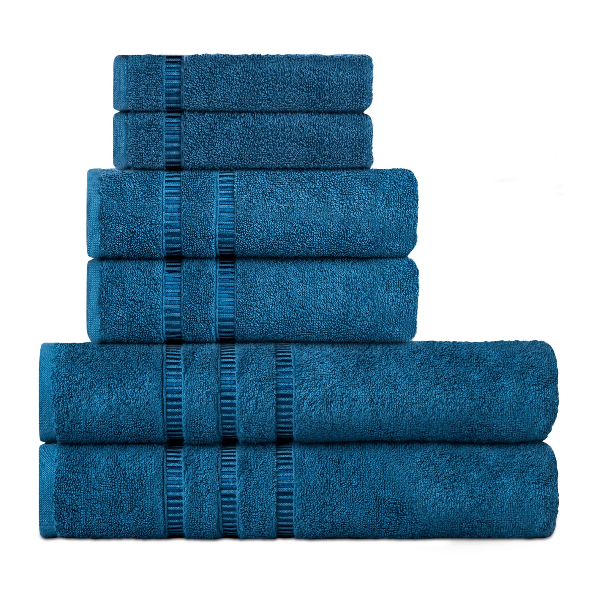 2PCS 100% Cotton Thickened High Quality Face Towel White Blue Extra Large  Bathroom Towel High Absorbent Shower Hotel Towel Set
