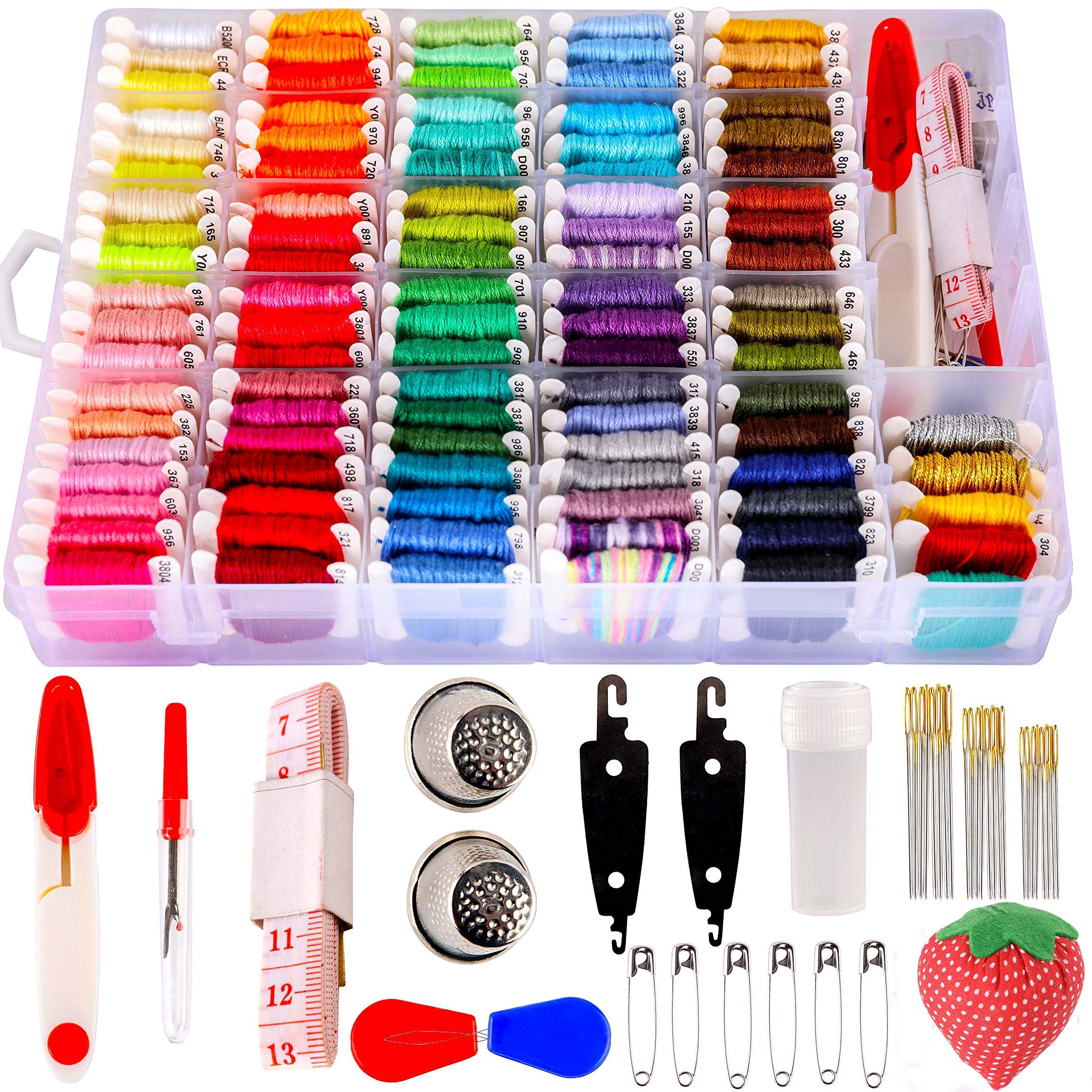 Embroidery Floss Kit & Organizer Storage Box - 100 Premium Color