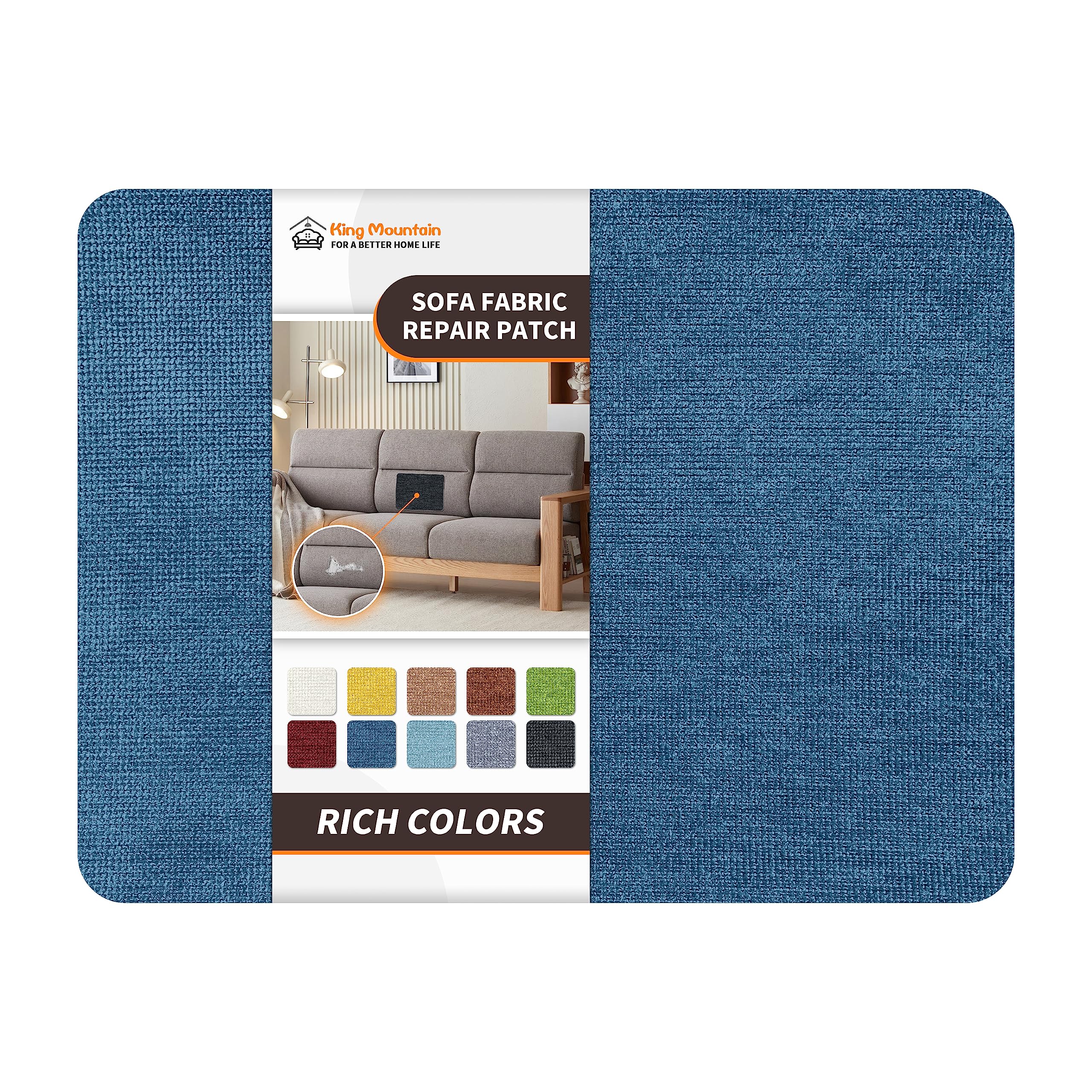 Velvet Repair Patch,8x11Sofa Fabric Repair Patch, Self-Adhesive Velvet  Fabric Patch,for Sofa,Cushion,Fabric Repair(Blue)