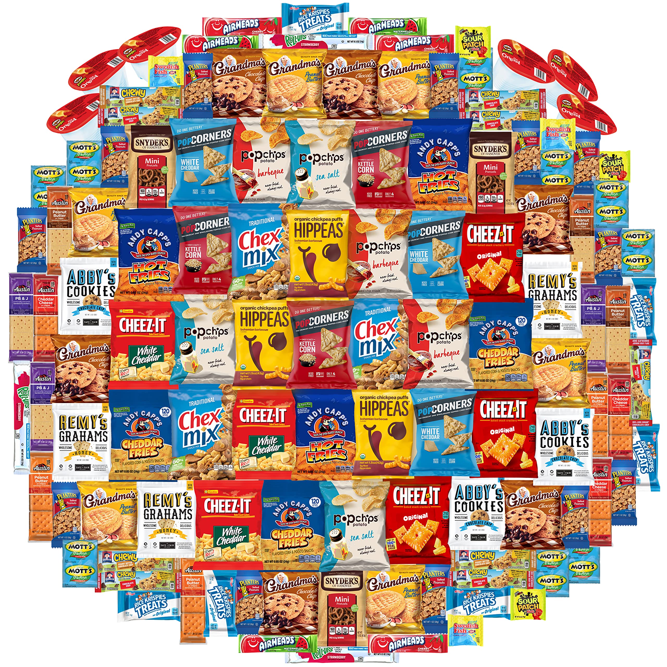 Snack Box Care Package (150) Variety Snacks Gift Box Bulk Snacks  -valentines day College Students, Military, Work or Home - Over 9 Pounds of  Snacks!