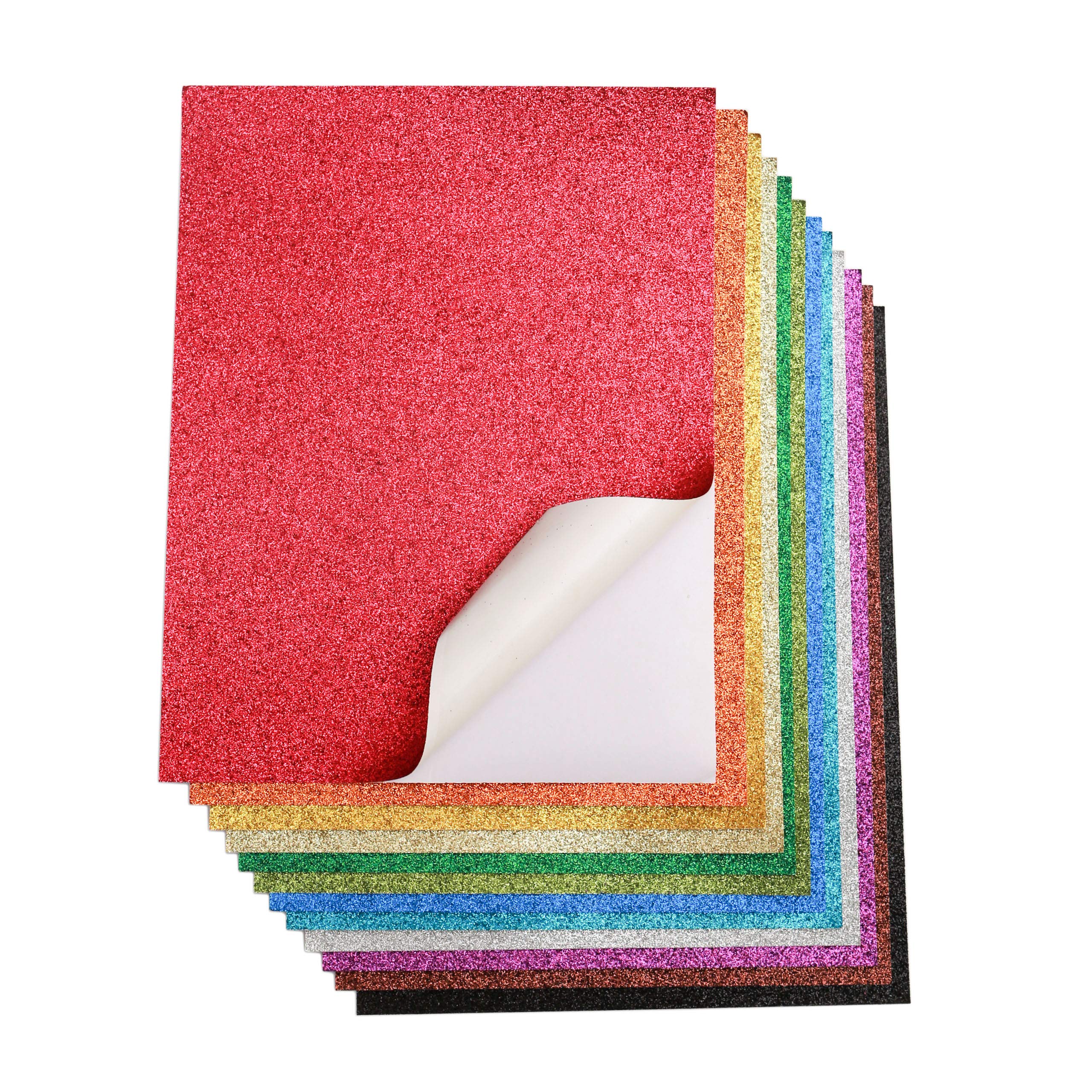 Colored Glitter Paper, 30 Sheets 10 Colors, Light Cardstock for