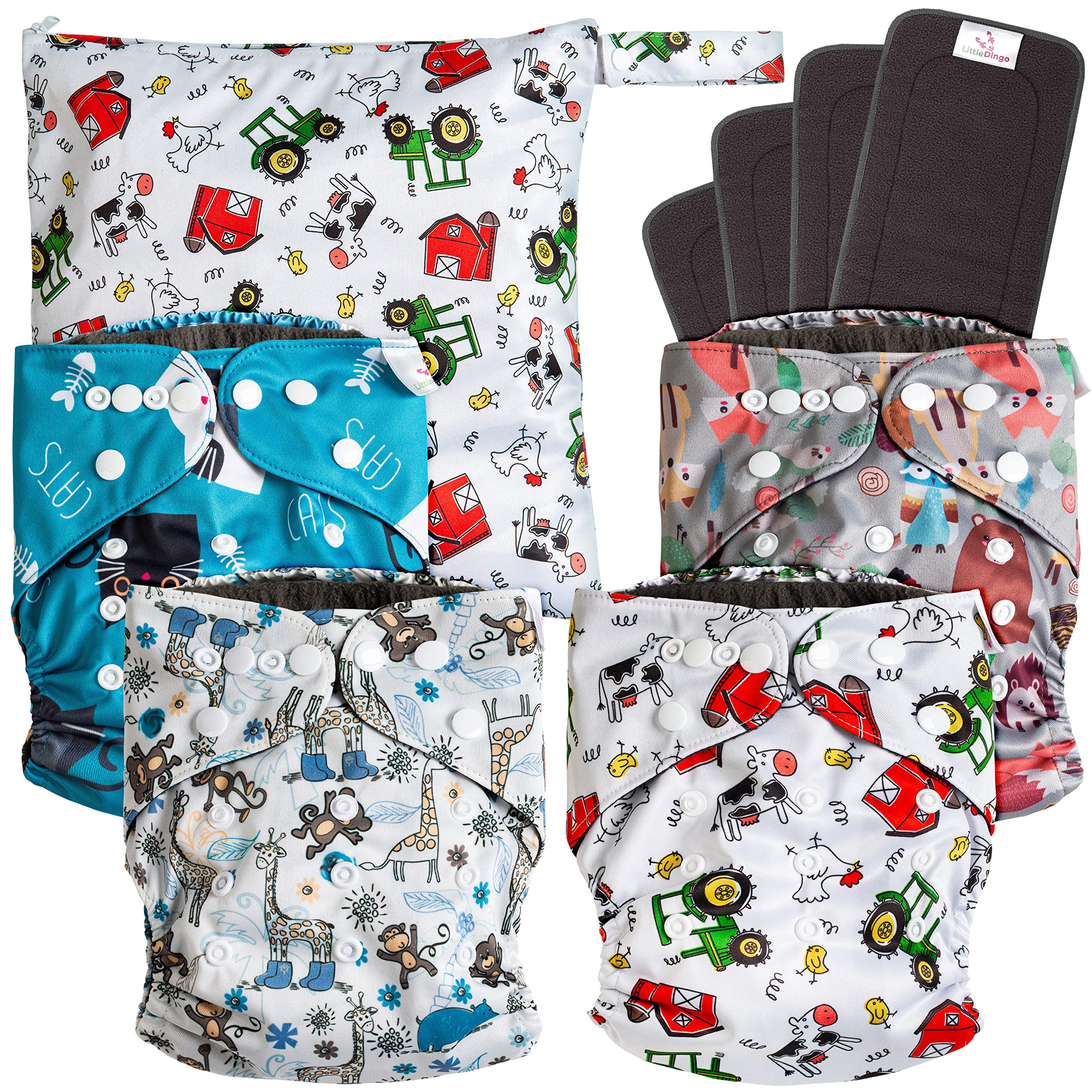 Joyo Roy Baby Cloth Pocket Reusable Diapers 2pieces +2 Bamboo Inserts @  Best Price Online