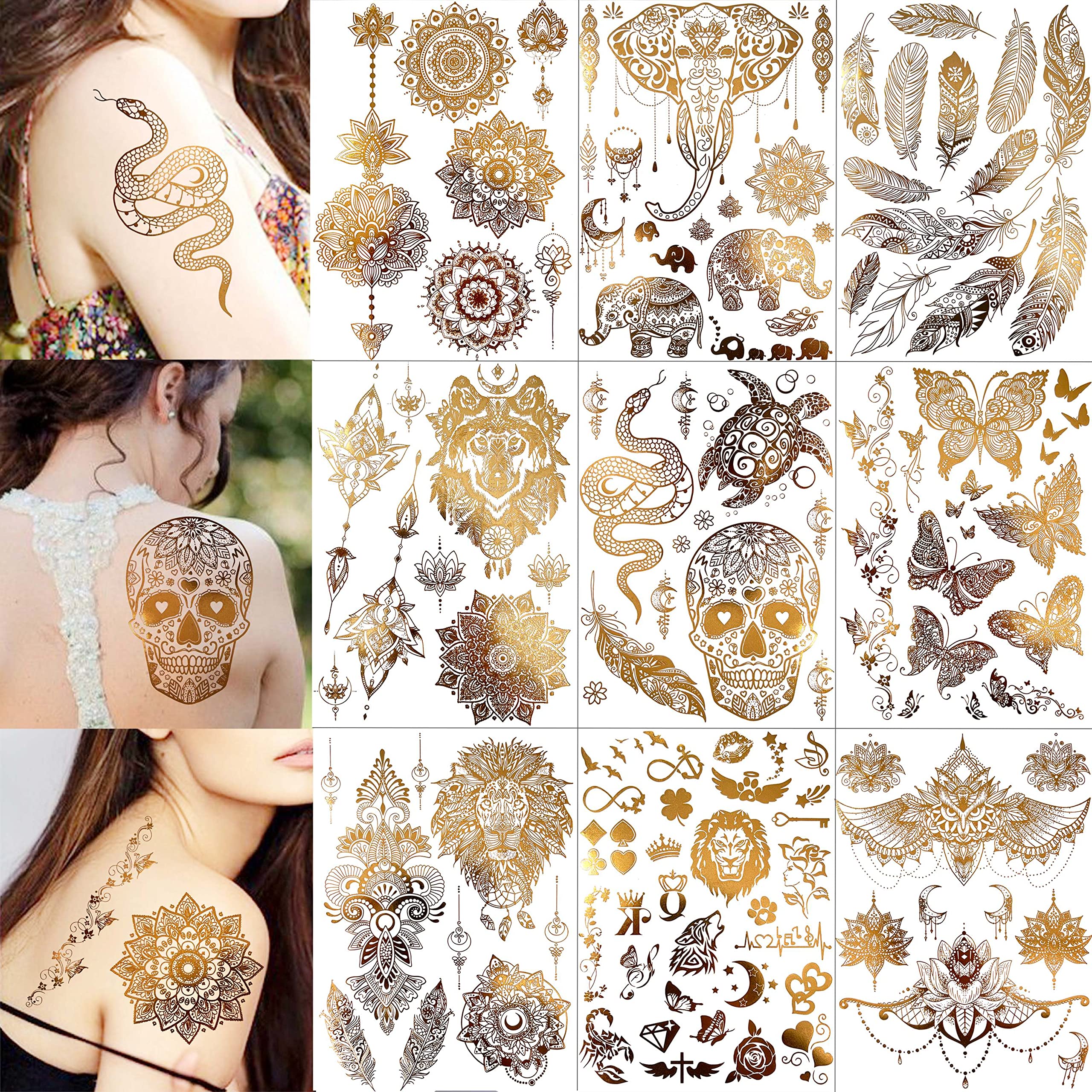 Gold Bachelorette Party Temporary Tattoos - Tropical – cadeauxnicnac