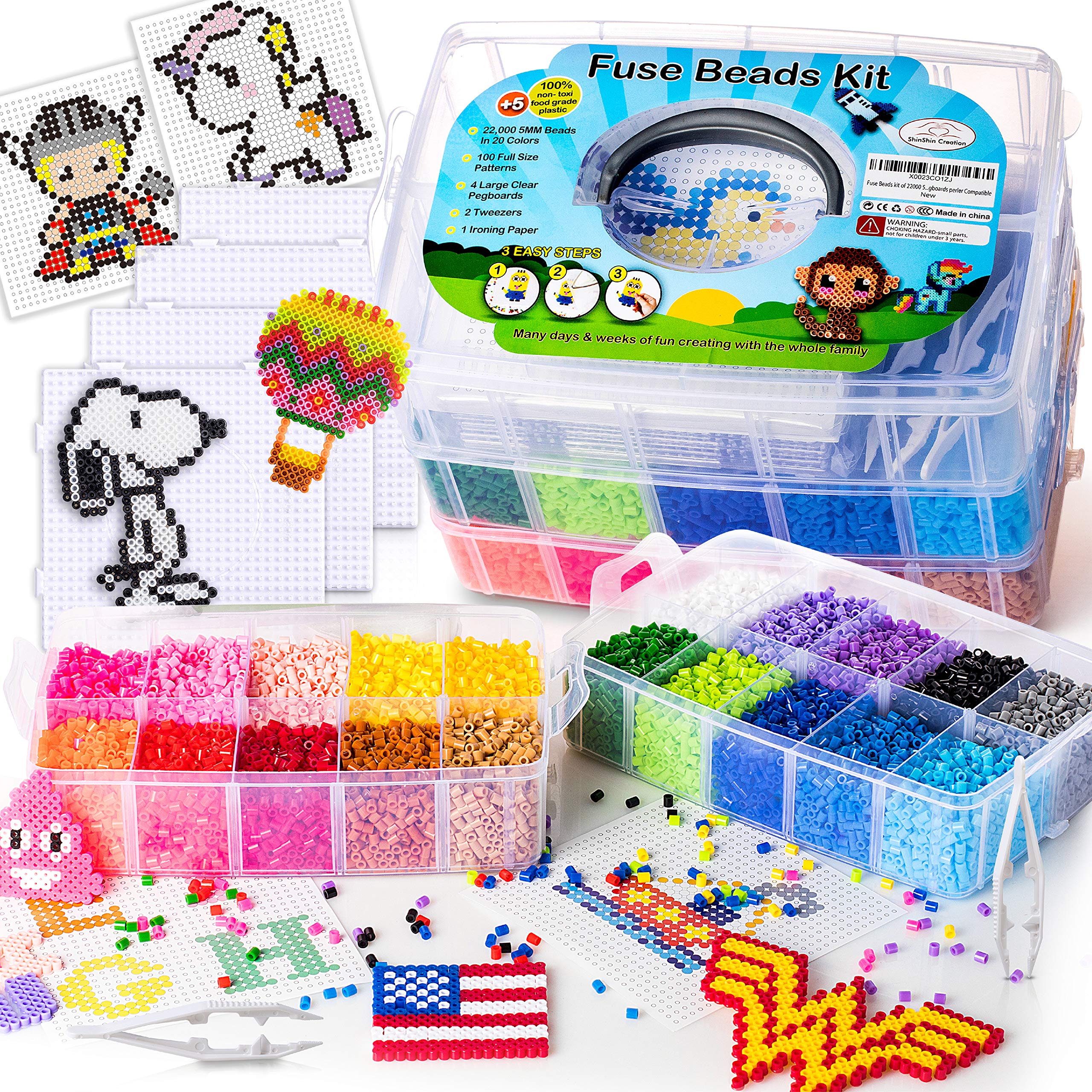 Perler Beads Lot 6 Packs 1000 Each Iron On Fuse six different colors