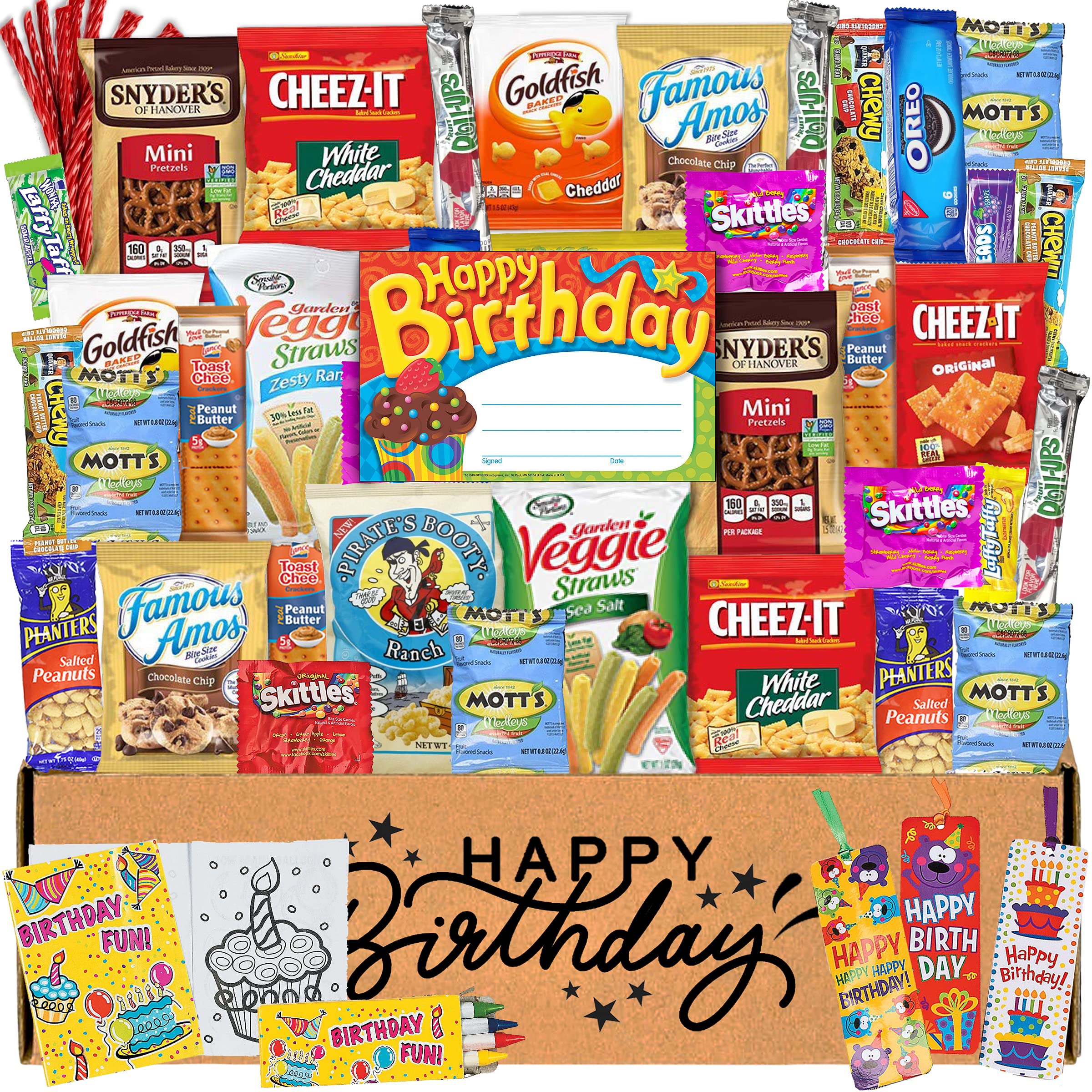Amazon.com: CRAVEBOX Birthday Care Package (50 Count) Snacks Food Cookies  Bar Chips Party Variety Gift Box Pack Assortment Basket Bundle Mix Treat College  Students Kids Teens : Grocery & Gourmet Food