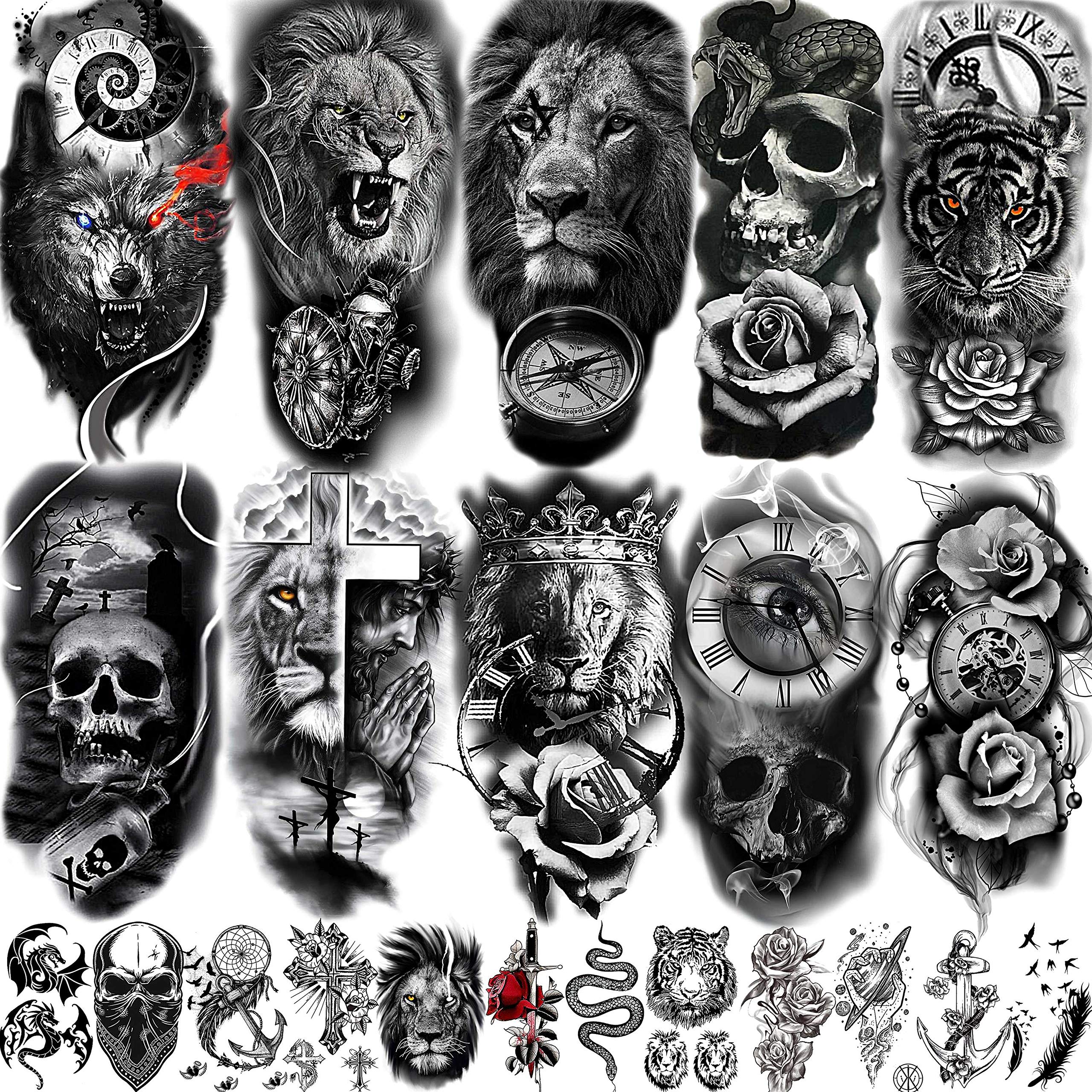 Geometric Skull Temporary Tattoo Sticker - OhMyTat