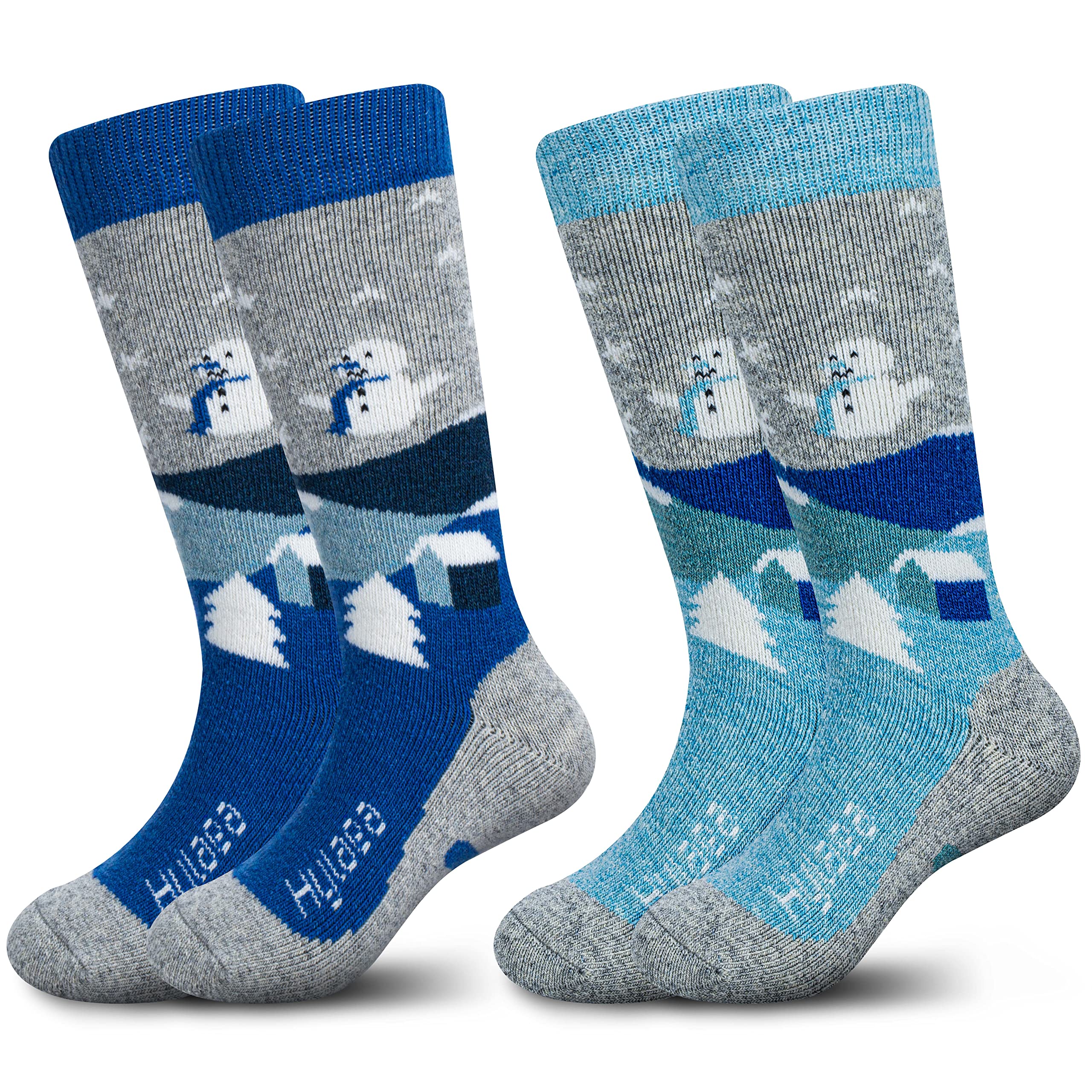 Merino Wool Ski Socks Kids, Knee-high Warm Thermal Snowboard