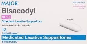  Bisacodyl Suppositories USP 10 mg 12 Each : Health & Household