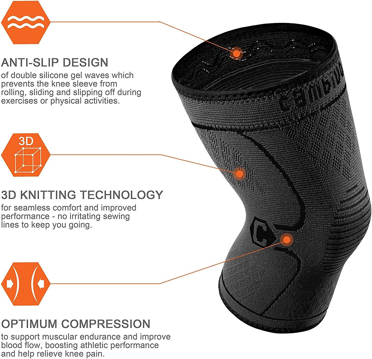 Buy CAMBIVO Knee Brace, Knee Compression Sleeve Support- (M) at ShopLC.