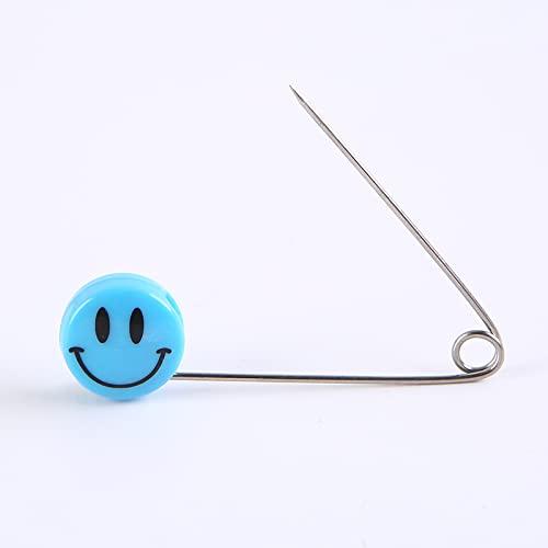 Diaper Pins, 50 Baby Safety Pins Cute Smile Face Stainless Steel Diaper  Pins for Cloth Dress Bag Socks Gloves Decorative Holder with Safe Locking  Closures Cute Brooch for Crafts