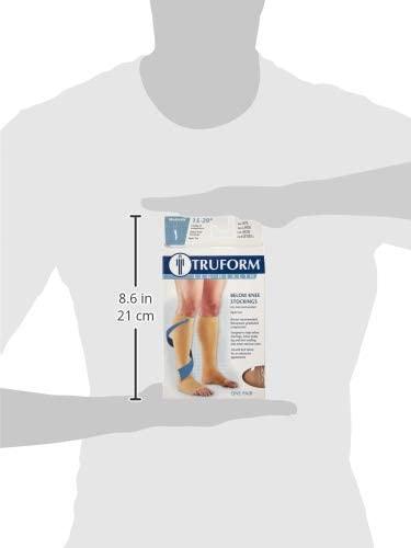 Truform 15-20 mmHg Compression Stockings for Men and Women Knee High Length  Open Toe Beige Large Large (1 Pair) Beige
