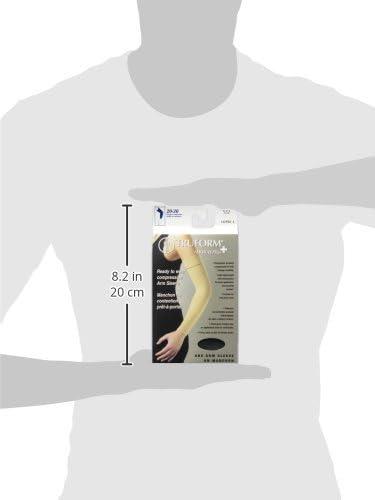Truform Lymphedema Compression Arm Sleeve, 20-30 mmHg Post Mastectomy  Support, Dot Top Grip Band, Beige, Medium
