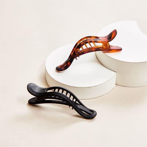 Kitsch Flat Lay Black & Tort Claw Clip 2pc