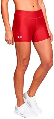 Under Armour Women's On The Court 4 Shorts, Red (600)/White, Large, Shorts  -  Canada