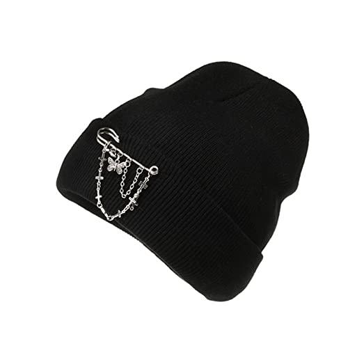 Unisex Winter Beanie Hats Oversized Cozy Chunky Cable Ribbed Knit Hat Pom  Pom Visor Beanie Cap Black One Size