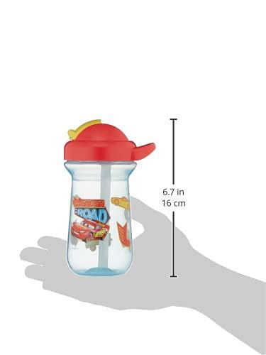 The First Years Disney/Pixar Cars Straw Sippy Cup with Flip Top for  Toddlers, 10 Ounce (Pack of 2)
