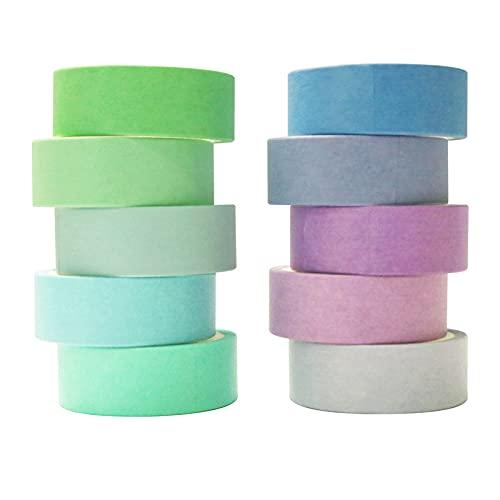 VIVIQUEN Washi Tape Set, 20 Rolls Colored Masking Tape, 15mm Rainbow Pastel Washi Tape, Writable Colorful Washi Tapes for Painting, DIY Scrapbook