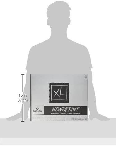 Canson XL Series Newsprint Paper, Foldover Pad, 9x12 inches, 100 Sheets  (30lb/49g) - Artist Paper for Adults and Students 9 x 12 (100 Sheets)