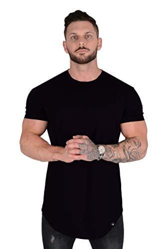 YoungLA Mens Designer Fitted T-Shirts Long Drop Cut Tee Workout