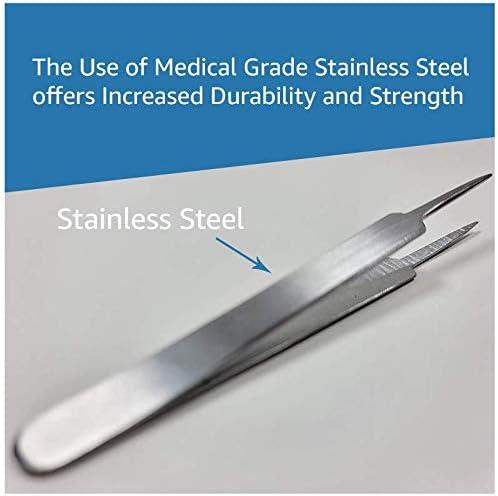 Ingrown Hair Tweezers | Pointed Tip | Precision Stainless Steel | Extra  Sharp and Perfectly Aligned for Ingrown Hair Treatment & Splinter Removal  For