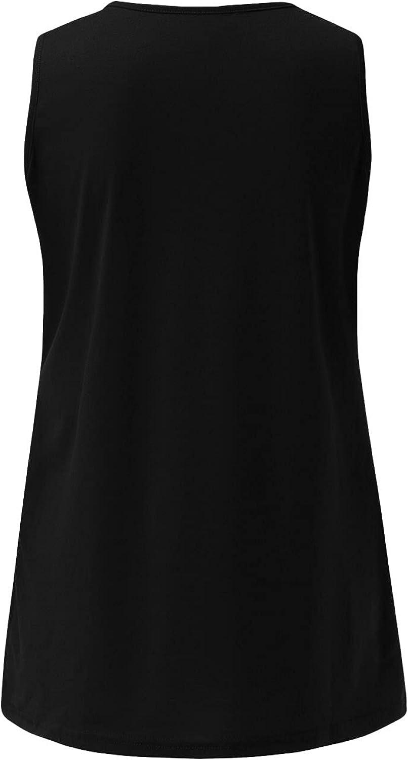 EHQJNJ Tank Tops with Built in Bras Padded Women Summer Sleeveless Crew  Neck Sunflower Printing Tank Tops Casual Tshirts Blouse Top Womens Tank  Tops Black 