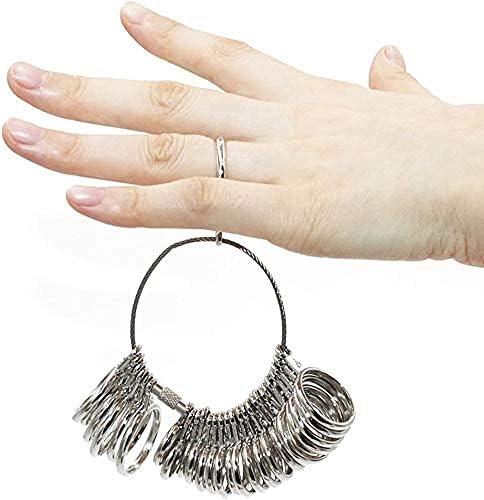 NIUPIKA Ring Sizer Measuring Tool Ring Sizing Mandrel Set Metal Measure  Finger Gauge US Size 1-13 Jewelry Rings Size Tools Kit