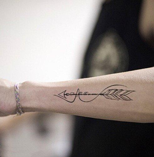 Rocooart Qc 21x10cm English Words Tattoo Stickers Black Letters Fake Tattoo  Body Art Waterproof Temporary Taty Arabic Tatouage - Temporary Tattoos -  AliExpress