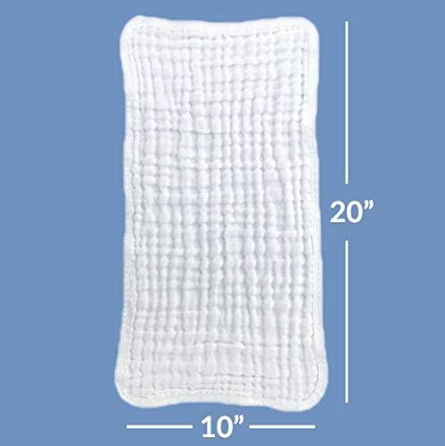 Muslin Burp Cloths 6 Pack Large 100% Cotton Hand Washcloths 6
