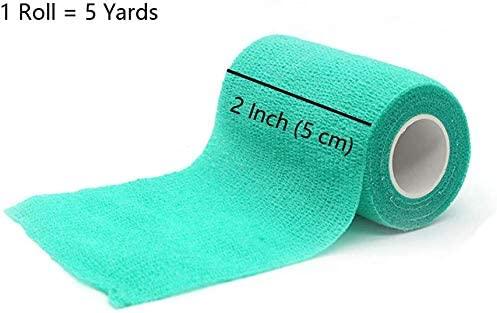  FRESINIDER 9 Rolls Self Adhesive Wrap Athletic Tape Gauze,  Breathable Elastic Cohesive Bandage for Sports Injury & Pet (7 Pcs 2x 5  Yards + 2 Pcs 1 X 5 Yards) (Yellow) : Health & Household