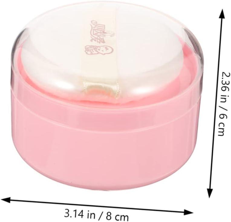 2pcs Powder Puff Empty Box After-Bath Body Powder Container with Bath Powder Puffs and Sifter for Home and Travel (Pink, Blue)