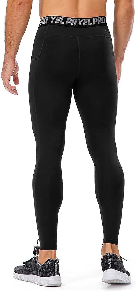 GAOQSEMG Men's Thermal Leggings Micro-Fleece Warm Compression