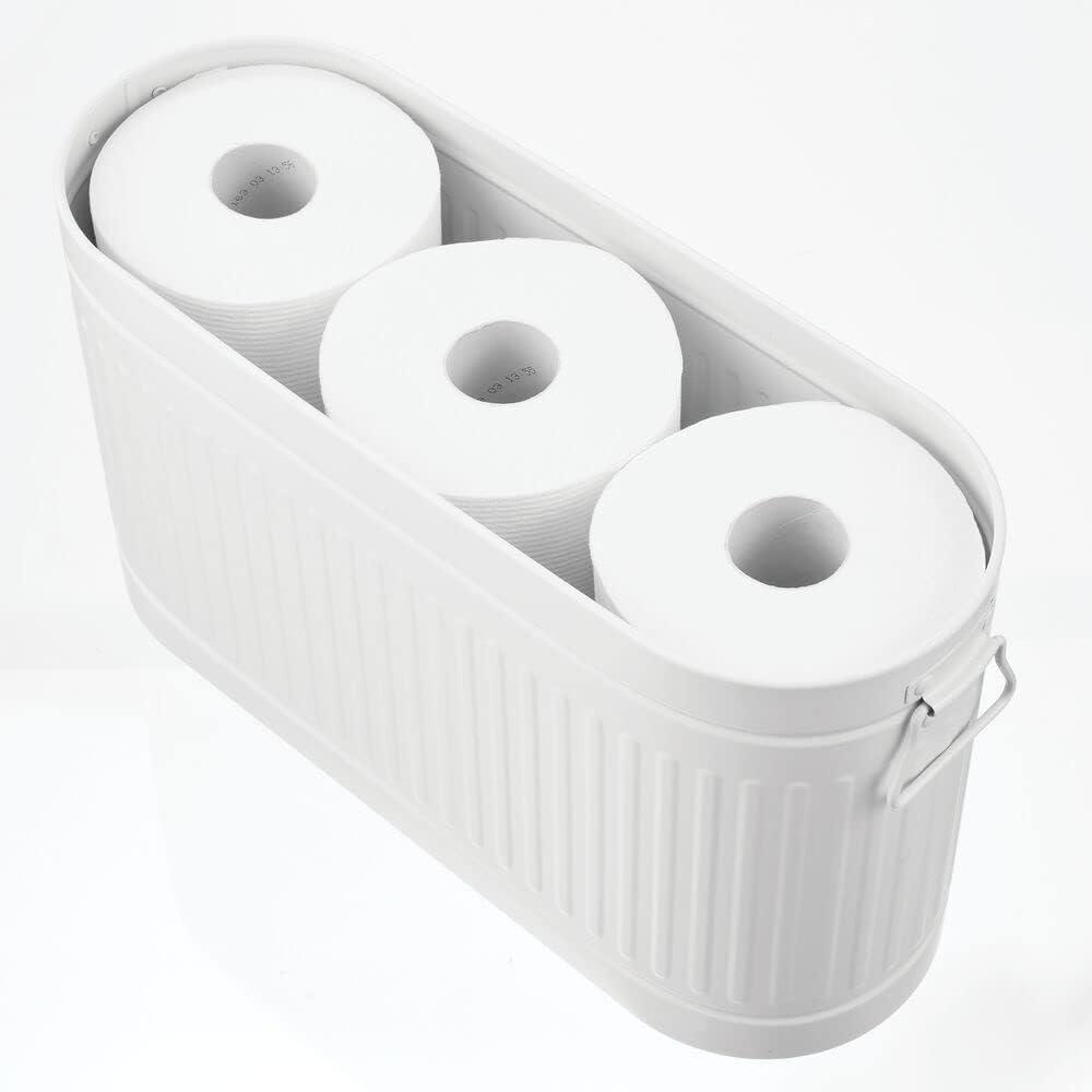 Wide Plastic Bathroom Vanity Storage Organizer Bin by mDesign