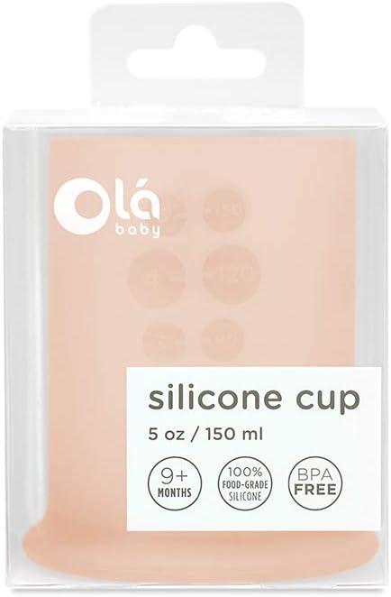 Olababy Silicone Straw Lid for Training Cup | Water Drinking Cup for Babies | 6+ Mo Infant to 12-18 Months Toddler | Transition to Sippy Cup for