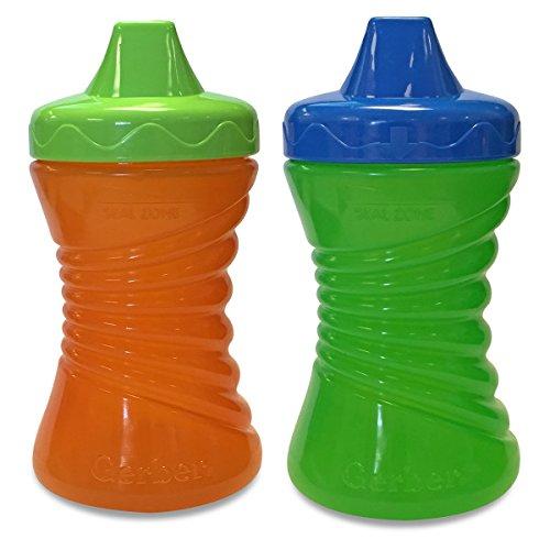  Gerber Graduates 10 Ounce Fun Grips Hard Spout Sippy Cup, 4  Count, Assorted colors : Baby