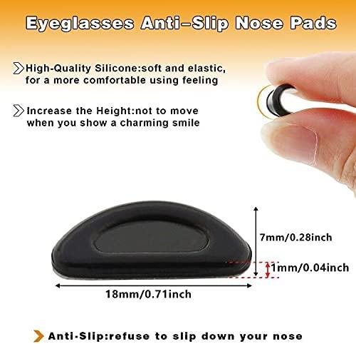 5 Pairs Anti-Slip Silicone Nose Pads for Eyewear - Stick-On Comfort Pads  for Glasses and Sunglasses TIKA