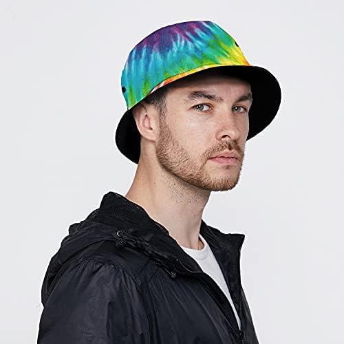 Bucket Hats for Women- Mushroom Fishermen Cap Travel Beach Sun Hat  Double-Side-Wear Unisex Cap One Size Tie Dye Peace Whirl