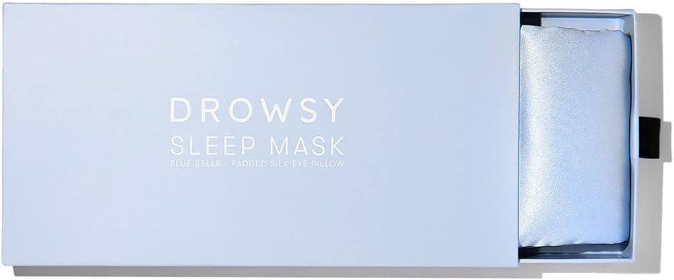 Besties Pack 3 X DROWSY Silk Sleep Masks - 1 Midnight Blue 1 Damask Rose 1  Moonlight Shadow. Padded Silk Cocoon for Luxury Sleep in Total Darkness