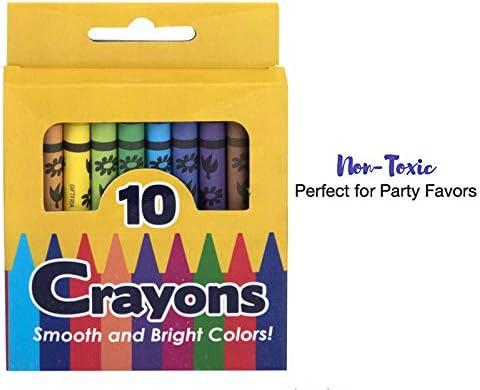 Trail Maker 100 Pack Crayons in Bulk for Kids, Classroom - Wholesale Bright Wax Coloring Crayons in Bulk, 10 per Box Bundle Art Set