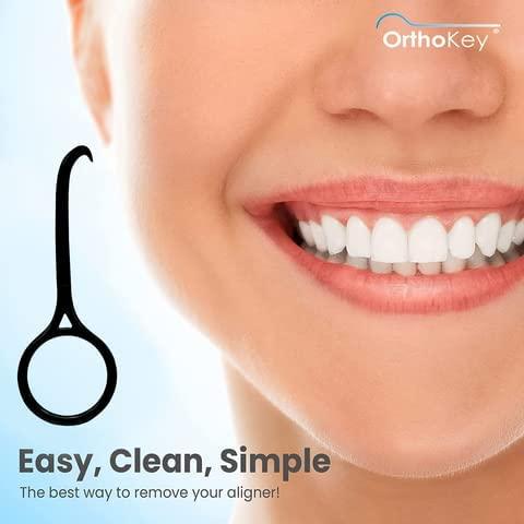  OrthoKey Clear Aligner Removal Tool - Dental Grade Invisalign  Remover for Invisible Braces, Retainers, and Aligners, White (4-Pack) :  Health & Household