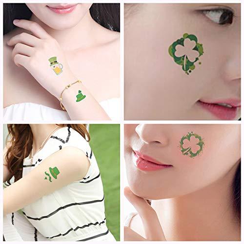 St Patricks Day Tattoos 20 Unique Sheets Shamrock Patterned Tattoos St.  Patrick's Day Face Tattoos for Kids Irish Parade and Party Favors  Decorations