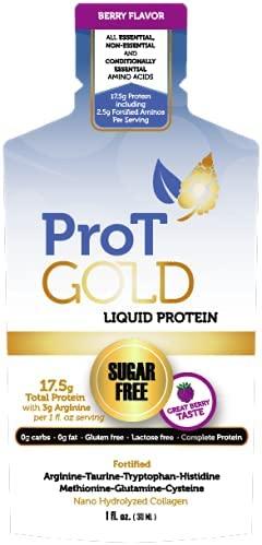 ProT Gold Sugar-Free Berry Liquid Collagen Protein 30oz 6Ct
