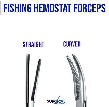 2pc Fishing Set 7 Straight + Curved Hemostat Forceps Locking
