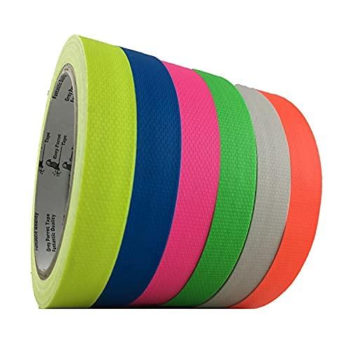 GreyParrot Tape UV Tape Blacklight Reactive, (6 Pack), (6 Colors), 33ft Per  Roll, Fluorescent Cloth Tape, Glow in The Dark Tape Under UV Black Light  0.59in x 33ft