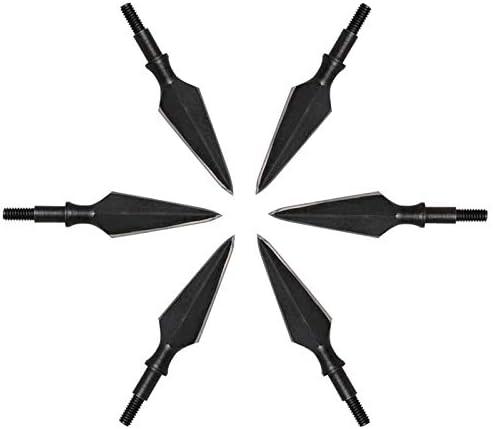  zzuus 3pcs/6pcs/12pcs Fishing Arrowheads Screw-on Points 100  Grain Black Bow Fishing Screw Tips Broadheads for Fishing Arrow Compound  Bow, Crossbow and Recurve Bow Archery Hunting and Target (6pcs) : Sports