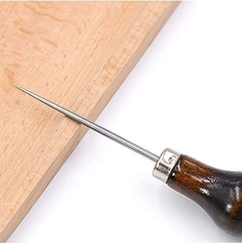  Scratch Awl Tool with Hardwood Handle, 4 in 1 Wooden